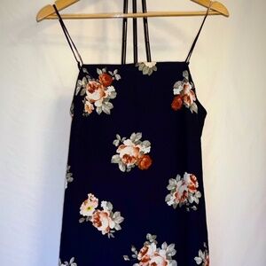 ~trixxi~ ~size large in juniors~ ~navy with pink peonies~
